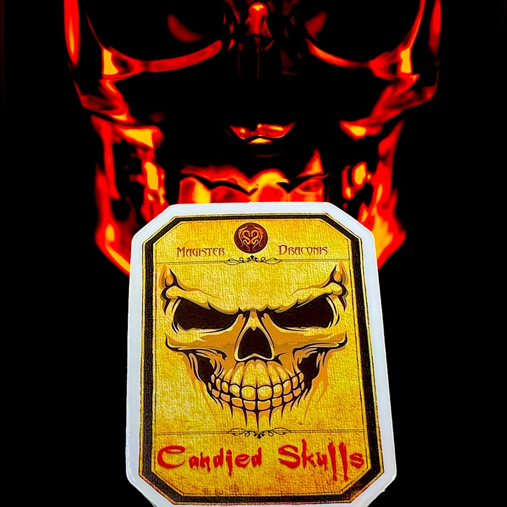 Candied Skulls Witchy Sorceress Supreme Potion B0ttle Label Sticker Spell Occult